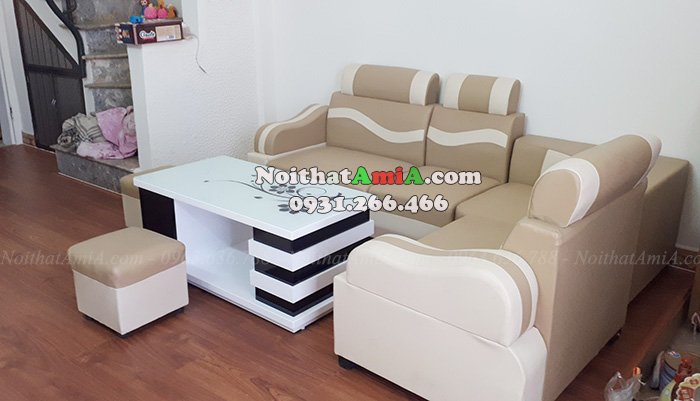Hình ảnh Bộ ghế sofa đẹp rẻ Hà Nội tại phòng khách nhà khách hàng