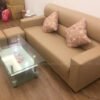 Hình ảnh Sofa văng da đẹp hiện đại kết hợp cùng bàn trà trong phòng khách đẹp AmiA SFD087