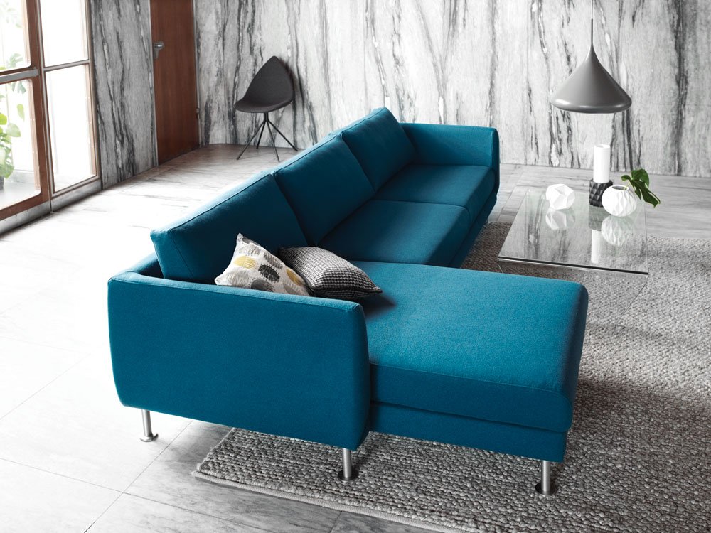 Hình ảnh cho mẫu sofa nỉ góc chữ L với phong cách thiết kế hiện đại