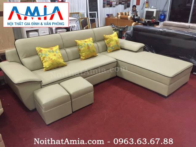 Hình ảnh cho mẫu ghế sofa da phòng khách được thiết kế và đặt làm theo yêu cầu tại Nội thất AmiA