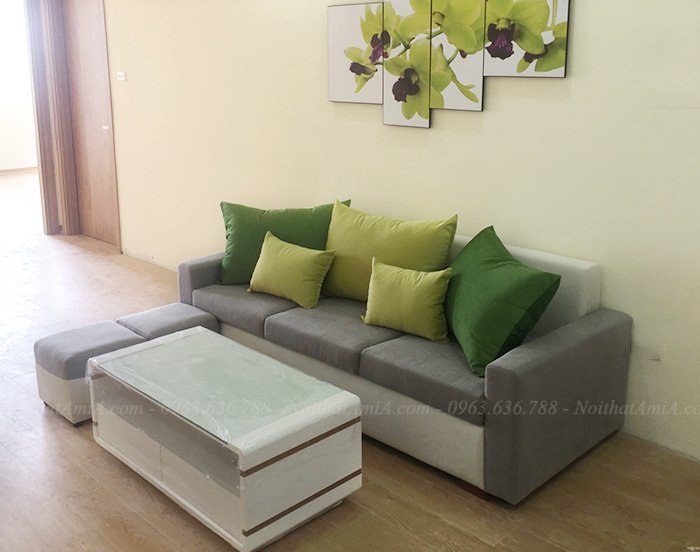 Hình ảnh Ghế sofa đẹp văng nỉ 3 chỗ cho căn phòng khách nhỏ hiện đại