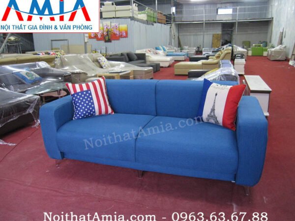Hình ảnh cho bộ ghế sofa văng nỉ 2 chỗ màu xanh coban đẹp hiện đại cho căn phòng khách gia đình