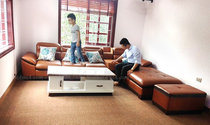 Hình ảnh Mẫu ghế sofa đẹp chữ L hiện đại và sang trọng trong phòng khách gia đình