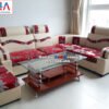 Hình ảnh Sofa da pha nỉ góc nhỏ xinh cho phòng khách nhỏ, nhà nhỏ