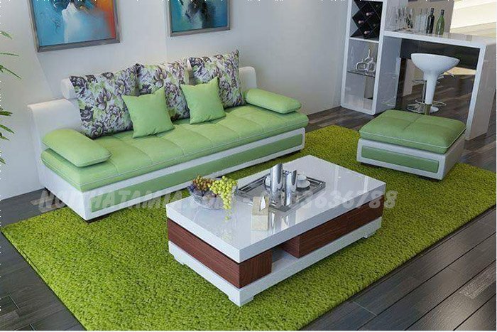 Hình ảnh sofa văng nỉ thiết kế hiện đại với gam màu trẻ trung