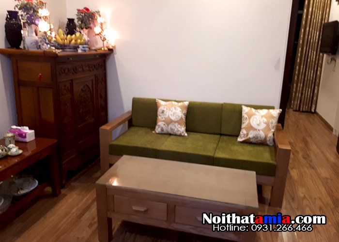 hình ảnh bàn ghế sofa gỗ phòng khách nhỏ bán chạy