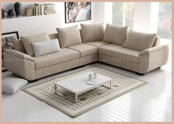 Mẫu sofa đẹp thiết kế trẻ trung, chất liệu vải nỉ