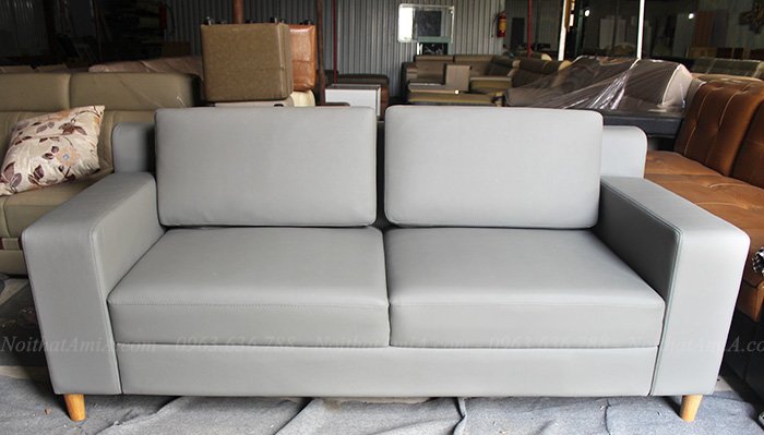 Hình ảnh Sofa văng da đẹp hiện đại kích thước nhỏ cho không gian vừa và nhỏ