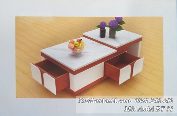 Hình ảnh mẫu bàn sofa mặt đá xếp tầng