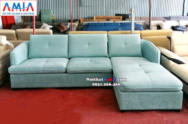 Hình ảnh Ghế sofa góc nỉ chữ L đẹp giá rẻ kê phòng khách hiện đại