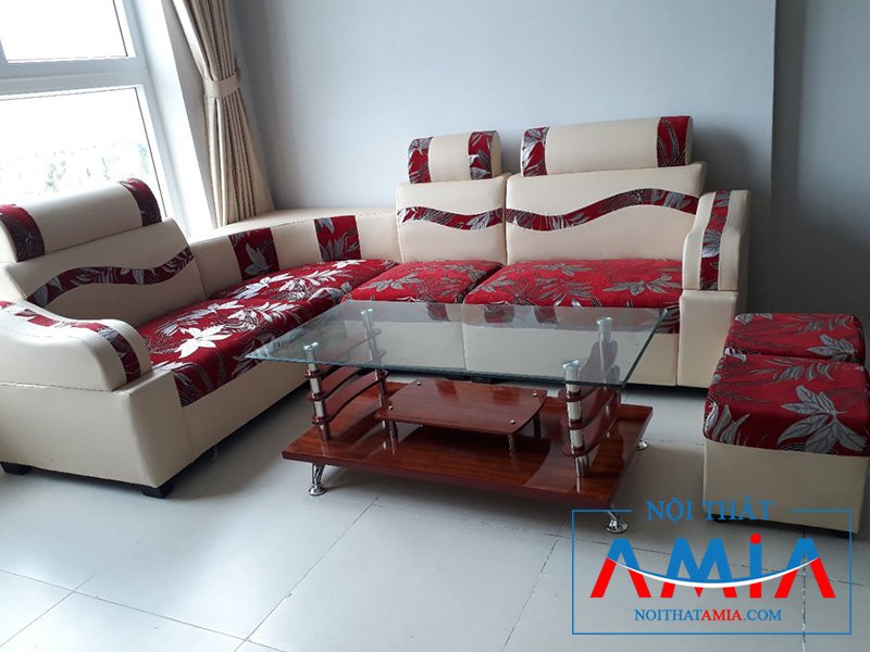 Ghế sofa Amia 138 đẹp giá rẻ dòng da pha nỉ