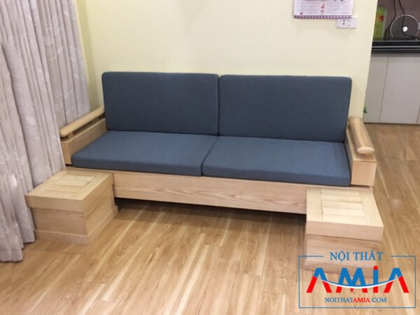 Ghế sofa gỗ có nệm nỉ dạng vang SF194 amiA
