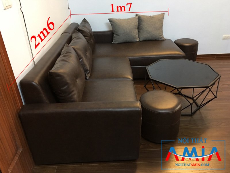 Kích thước ghế sofa da góc chữ L Sofa AmiA 190