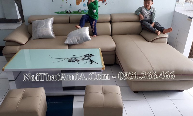 Sofa phòng khách đẹp có viền nổi AmiA Sf093