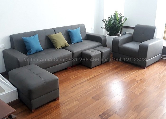 Ghế sofa da hiện đại đẹp cho chung cư SFD205