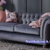Bộ ghế sofa văng nỉ cổ điển hiện đại SFN220 tựa rút khuy