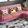 Mẫu ghế sofa văng nỉ đẹp hiện đại màu phấn hồng SFN217