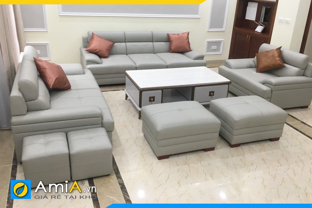 Bộ ghế sofa da cho phòng khách rộng AmiA SFD2620