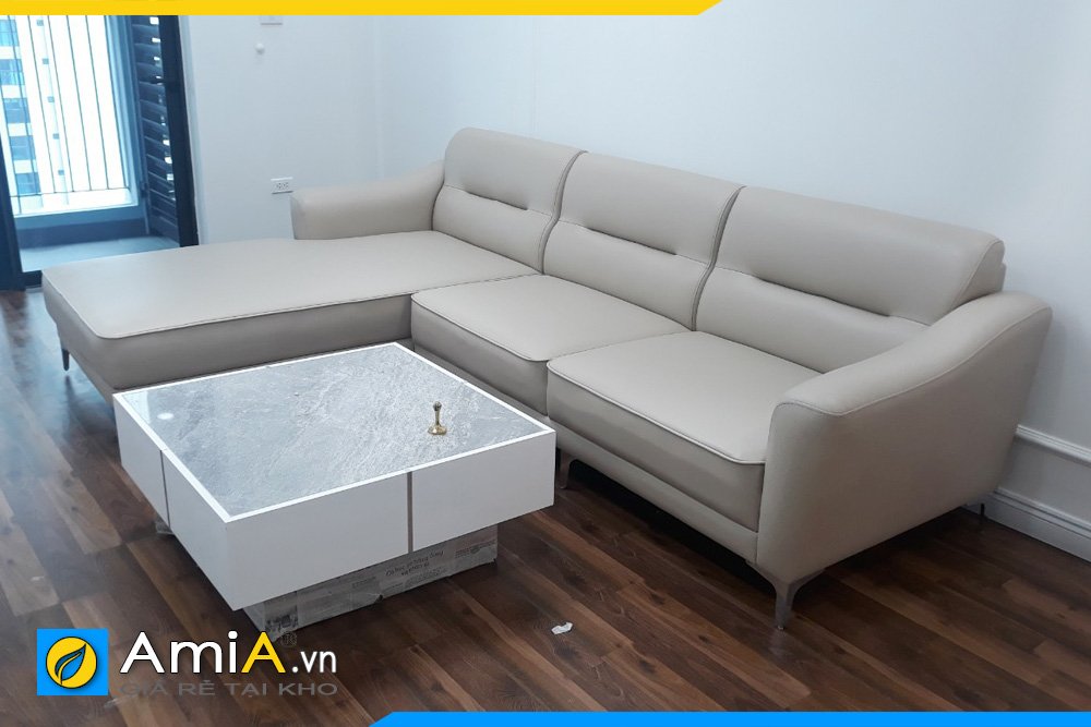 Ghế sofa da thiết kế đơn giản kiểu góc AmiA SFD3020
