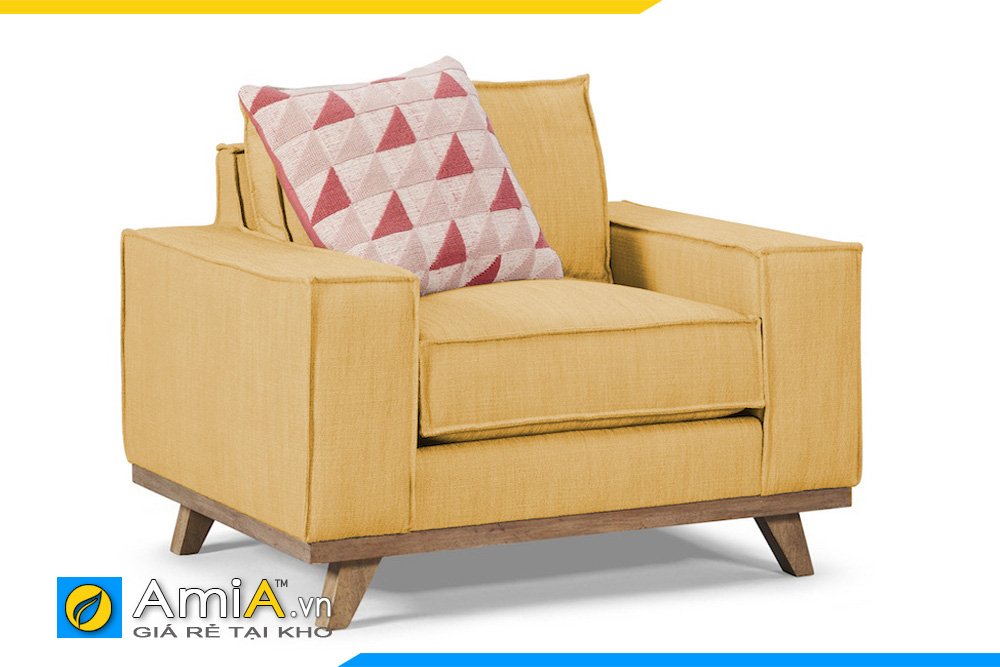 Đóng sofa đơn 1 chỗ ngồi màu vàng kích thước theo yêu cầu mất từ 3-5 ngày