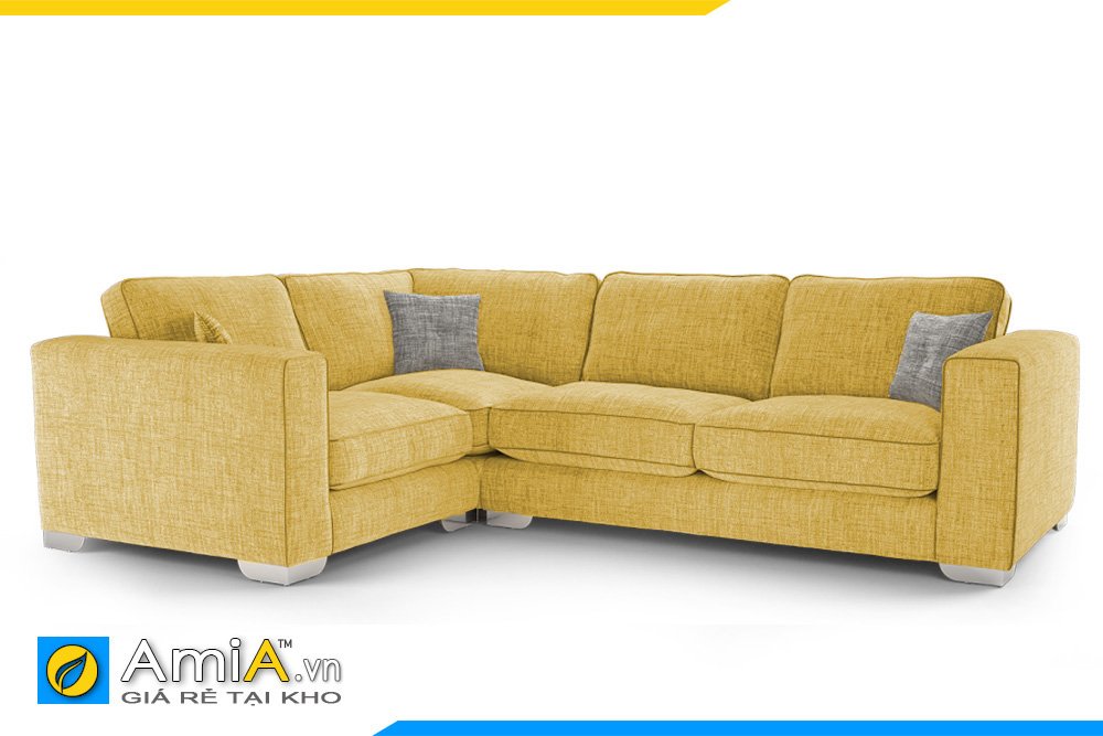 Sofa màu vàng nhạt điểm nhấn cho phòng khách rộng màu vàng