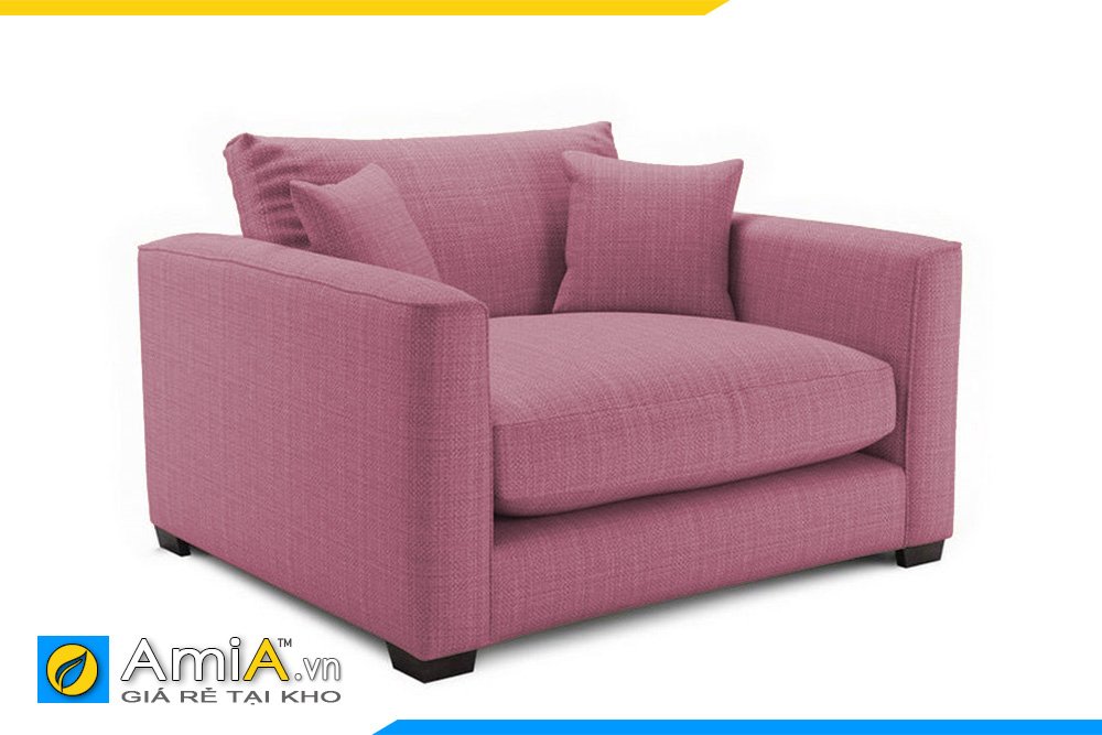 Chiếc ghế sofa đơn chất liệu nỉ thô màu hồng tím cho phòng nữ giám đốc hiện đại