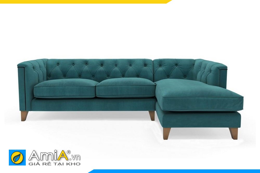 Ghế sofa bọc vải nỉ màu xanh đậm