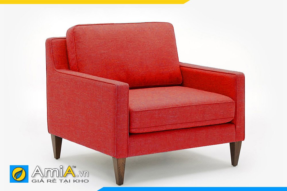 Màu đỏ quyền lực của mẫu ghế sofa đơn chân gỗ cao