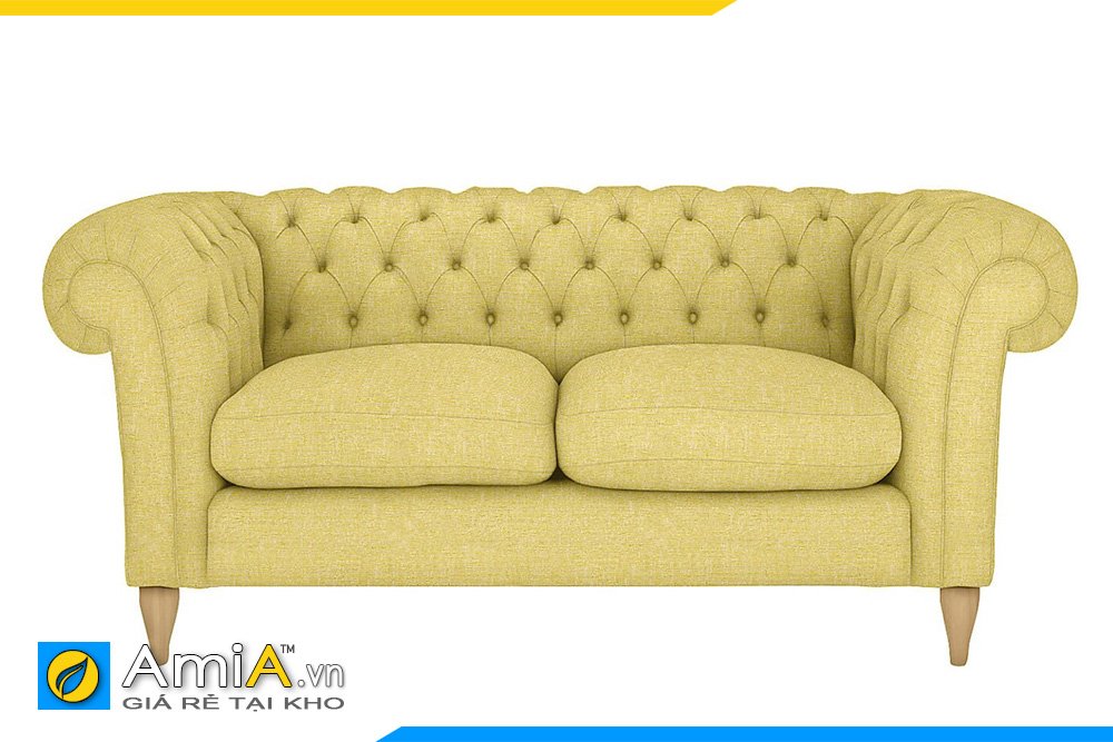 Sofa tân cổ nhỏ màu vàng điểm nhấn cho phòng khách màu vàng trắng