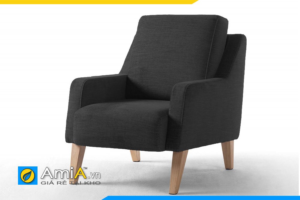 Sofa đơn 1 chỗ ngồi chất liệu nỉ thô chân gỗ cao hiện đại, tựa tay thấp. tựa lưng có thể tháo rời