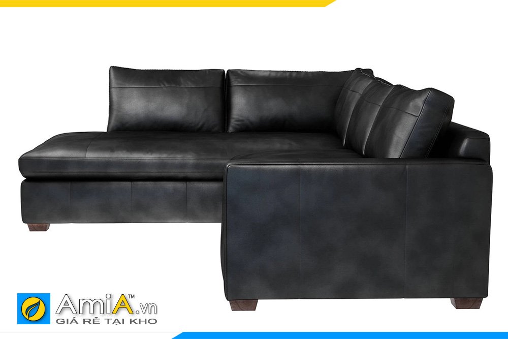 Một cạnh của bộ sofa góc chữ L màu đen