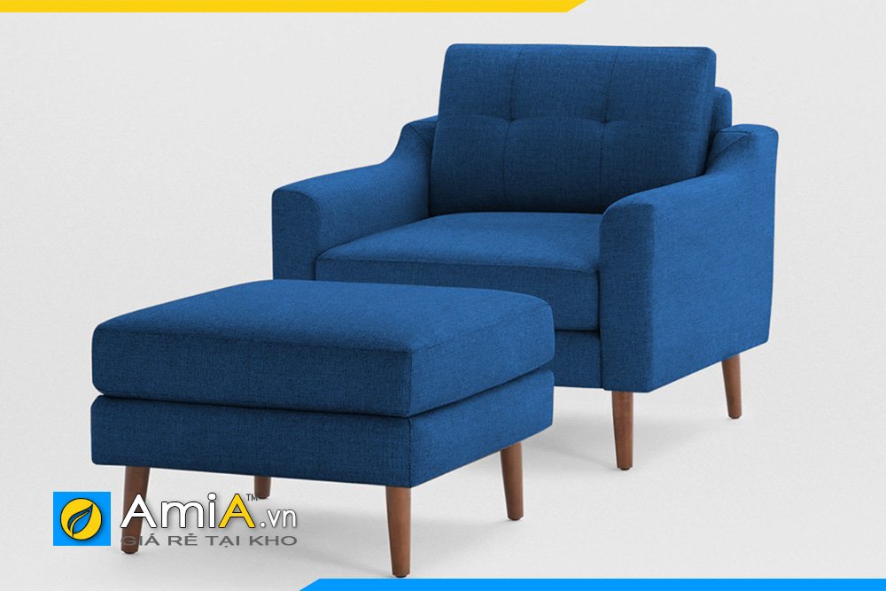 sofa đơn kết hợp đôn lớn màu xanh Navy hiện đại