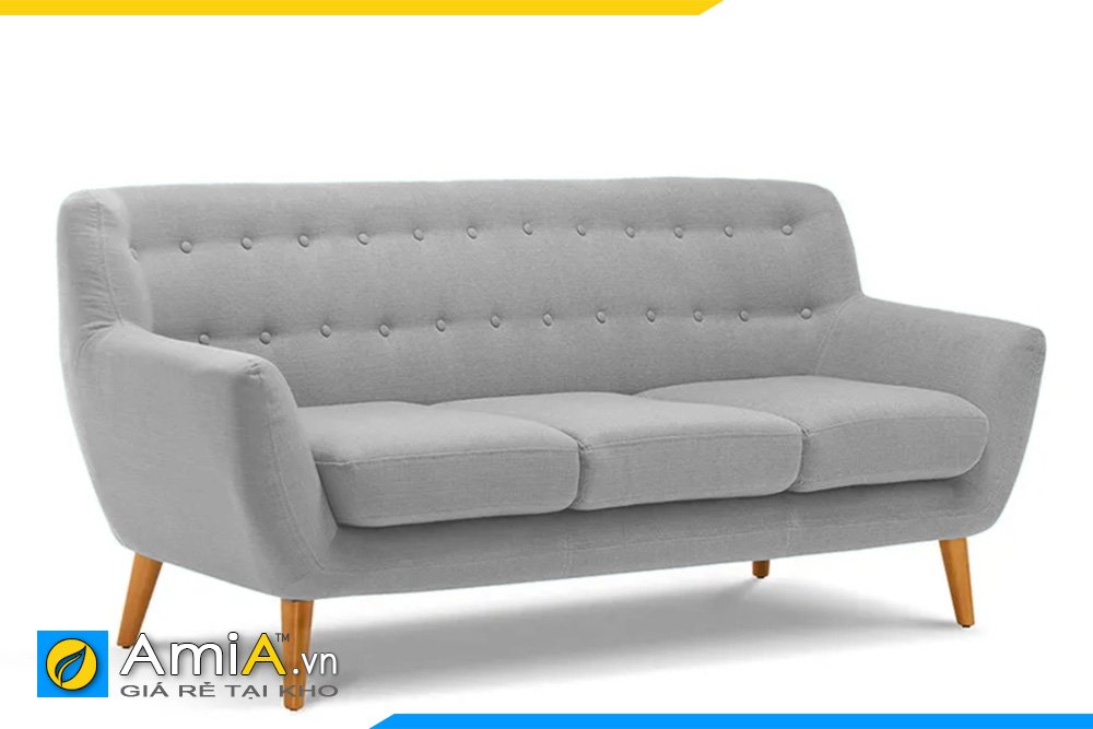 Sofa văng 3 chỗ ngồi chất liệu nỉ màu xám cho gia chủ mệnh Kim