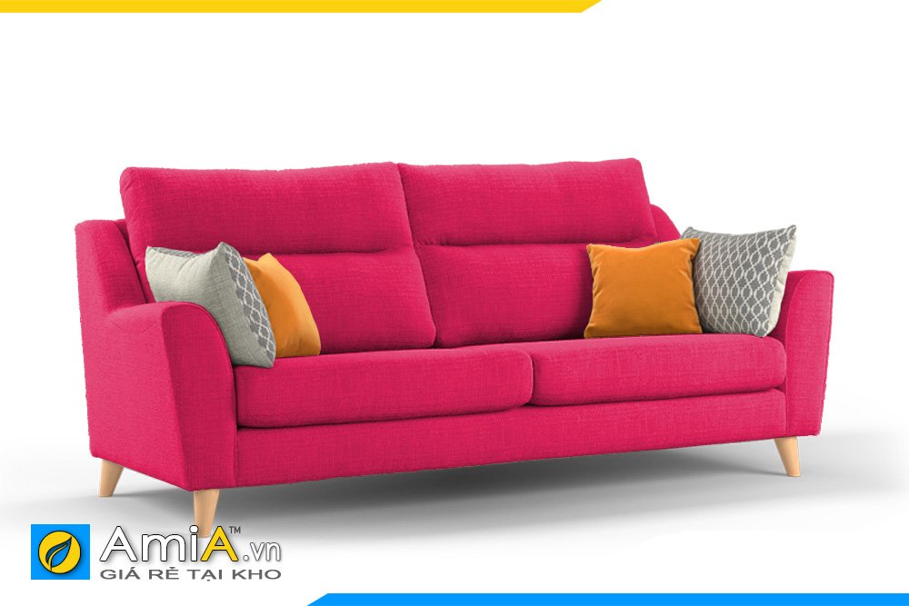 Sofa văng nỉ 2 chỗ ngồi màu hồng tím AmiA 20037
