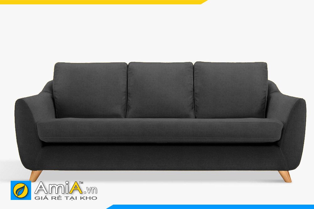 Sofa màu đen kiểu dáng văng dài 3 chỗ ngồi