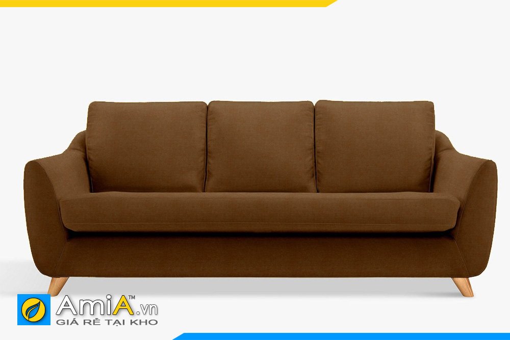Sofa màu nâu kiểu dáng văng dài 3 chỗ ngồi tựa lưng rời