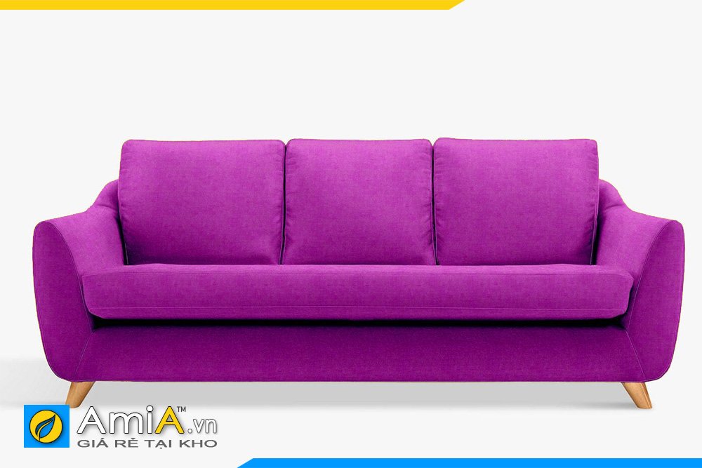 Sofa màu tím kiểu dáng văng dài 3 chỗ ngồi tựa lưng rời