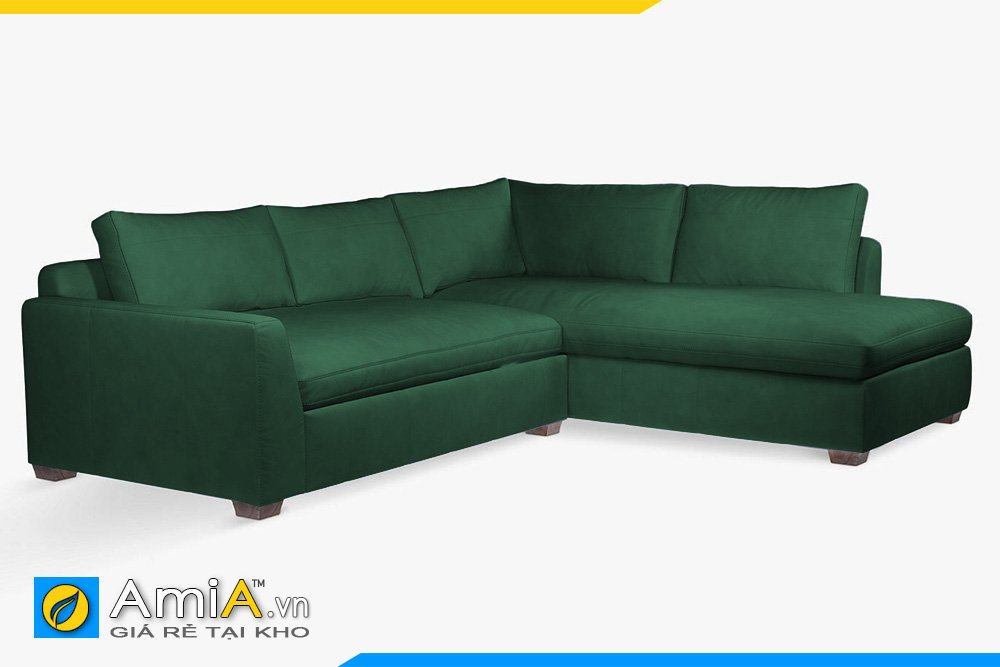 Bộ sofa góc da AmiA 20049 màu xanh lá