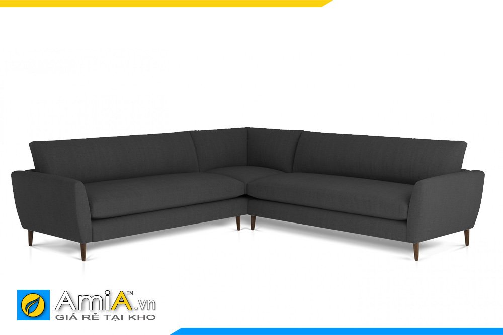 Sofa vải nỉ màu đen kiểu dáng chữ V cho không gian đen trắng