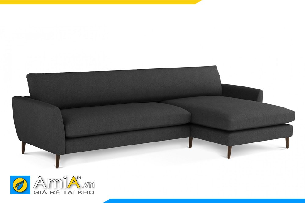Sofa vải nỉ kiểu dáng chữ L màu đen