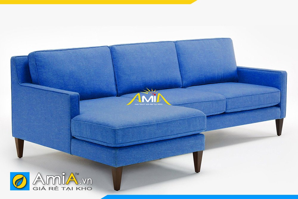 Sofa nỉ kiểu dáng góc chữ L màu xanh dương