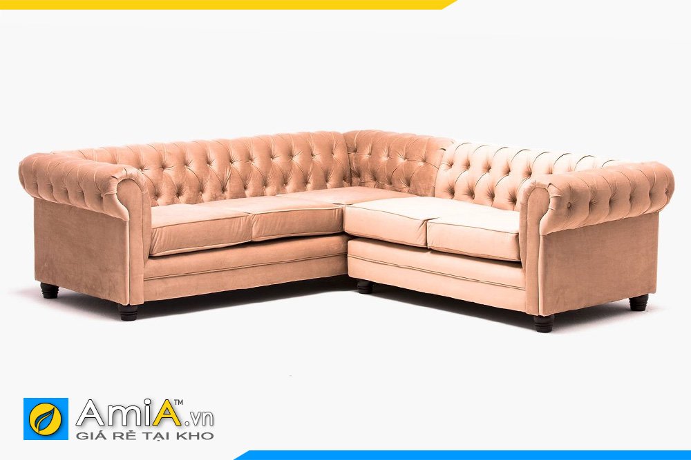 Hình ảnh bộ sofa chất liệu nỉ nhung quay góc chữ V
