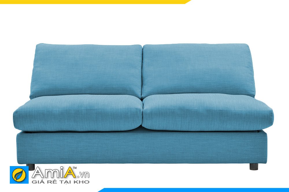 Chiếc ghế sofa nỉ màu xanh dương 2 chỗ ngồi không tay