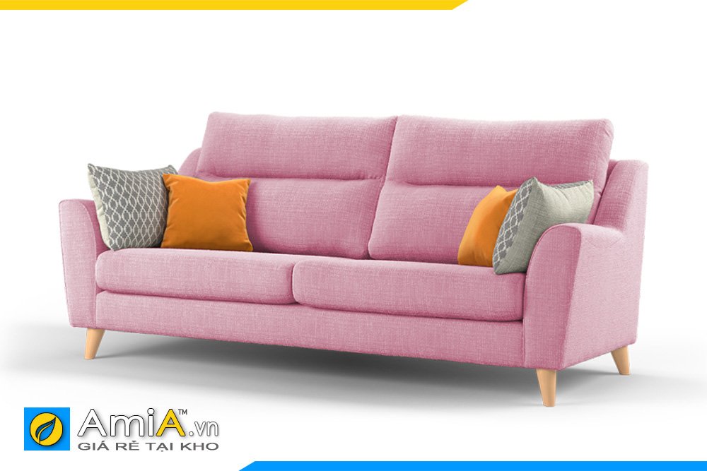 Sofa văng nỉ 2 chỗ ngồi màu hồng AmiA 20037