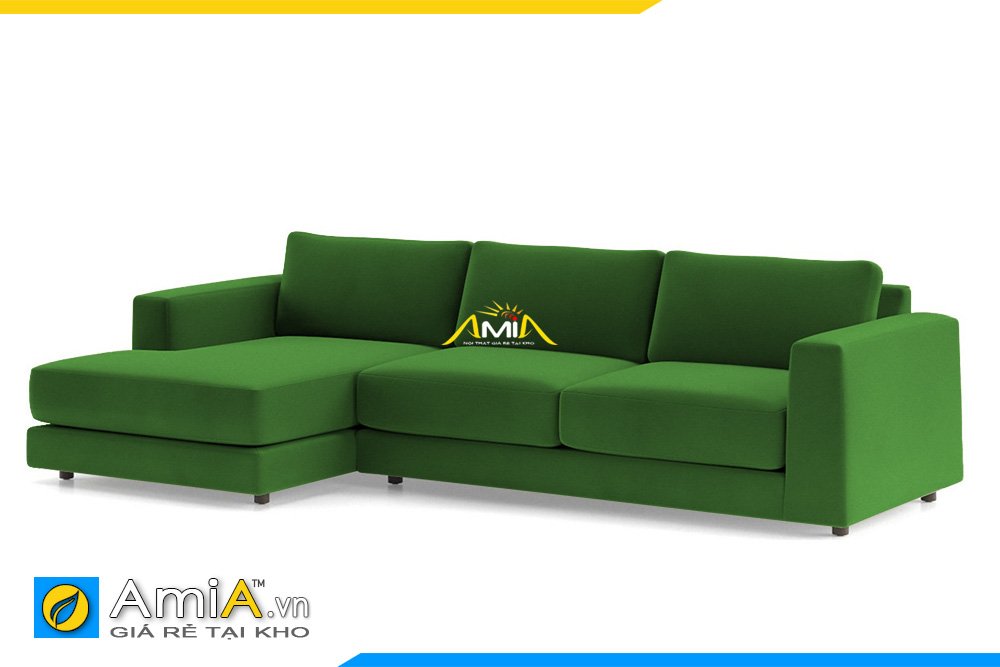 Bộ ghế sofa góc chữ L màu xanh lá với tựa lưng và đệm ngồi may rời giúp việc vệ sinh dễ dàng