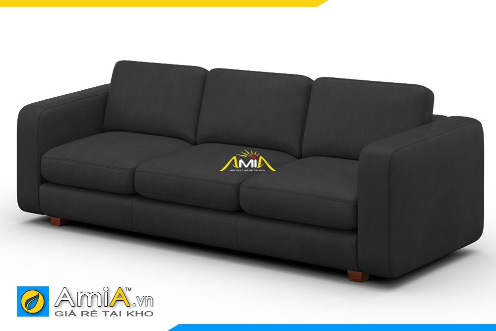 Chiếc sofa văng 3 chỗ ngồi màu đen thích hợp cho phòng khách dài và hẹp 