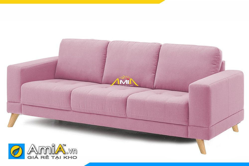 Sofa màu hồng có kiểu dáng băng dài, chân gỗ cao thích hợp cho những chủ nhân trẻ tuổi thích sự lãng mạn
