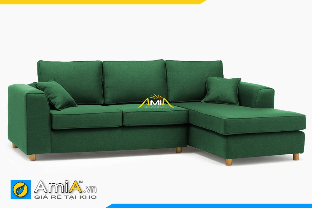 Bộ sofa phòng khách rộng kiểu dáng góc chữ L màu xanh lá