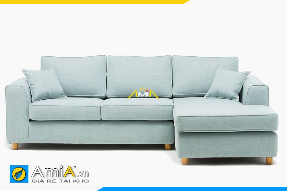 Bộ sofa phòng khách rộng kiểu dáng góc chữ L màu xanh lơ
