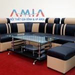 Hình ảnh cho mẫu sofa da góc giá rẻ tại Nội thất AmiA chỉ có giá 2.290.000 đồng một bộ